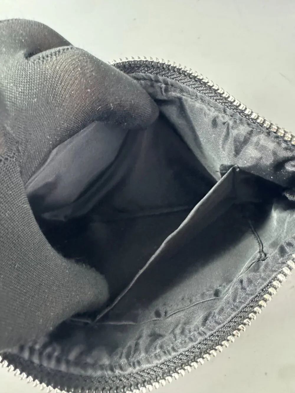 Black Bobbi black glasses design wristlet zipper pouch makeup bag